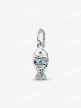 Pandora Blue Scaled Fish Dangle Charm